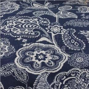 棉麻服裝面料藍印花布江南印象棉麻印花布料桌臺布窗簾服飾布-全球紡織網(wǎng)